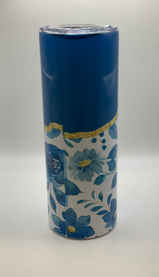 Blue flowers tumbler