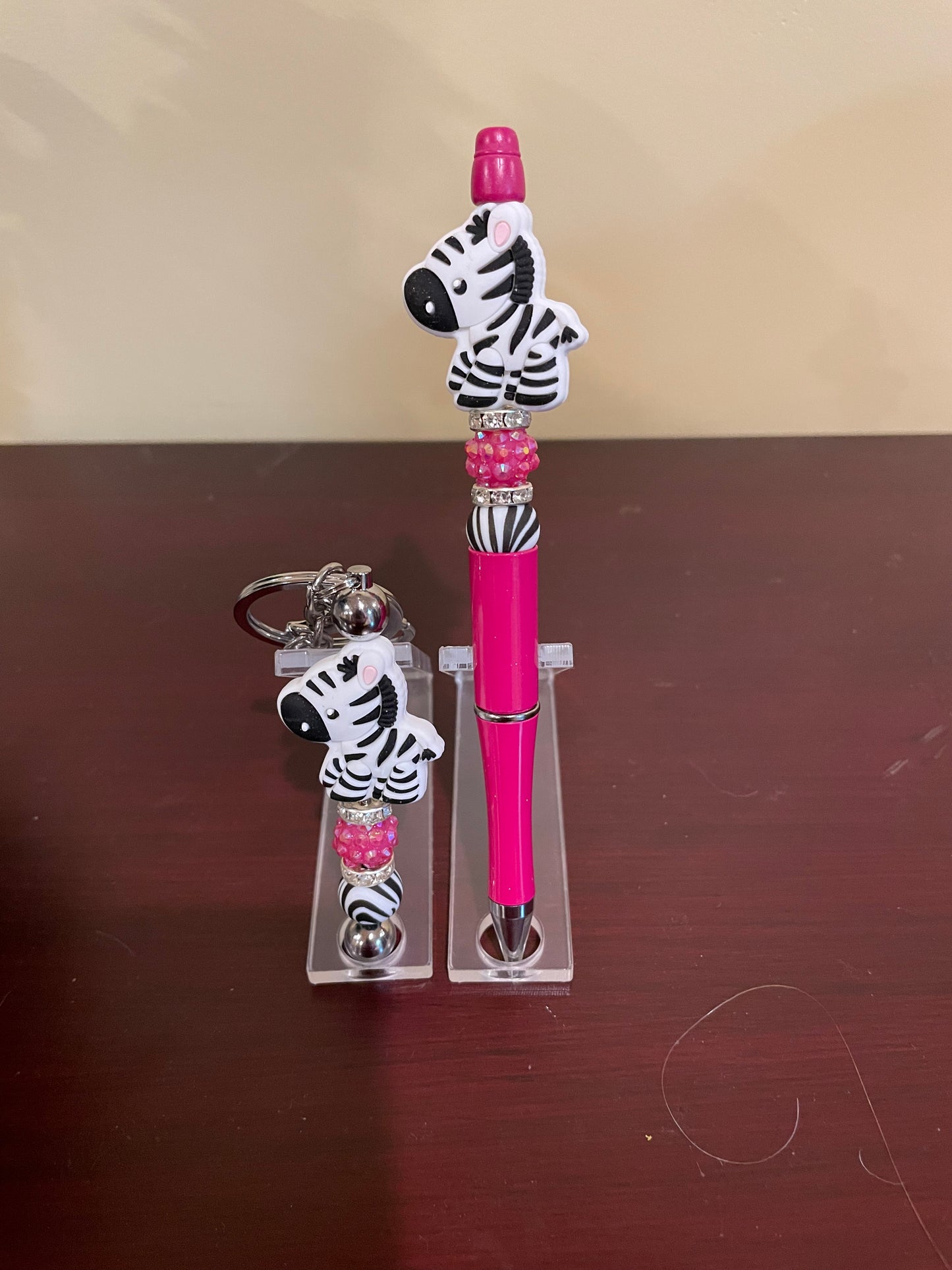 Zebra pen and keychain