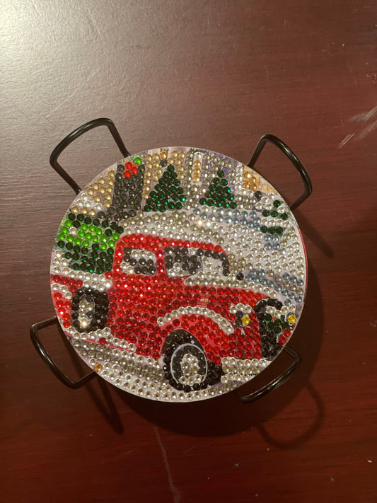 Christmas truck coasters