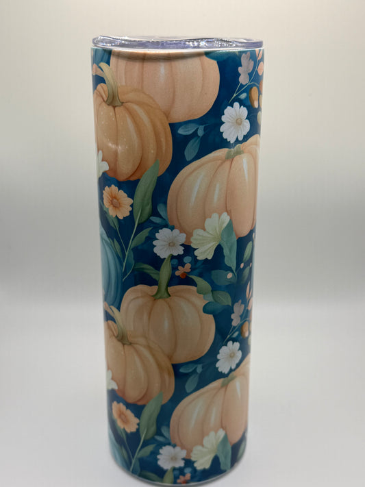 Pumpkin and flowers