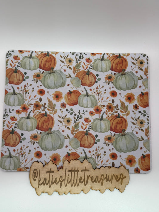 Green and orange pumpkin mouse pad