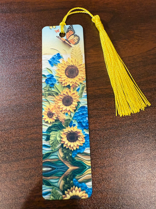 Sunflower butterfly bookmark