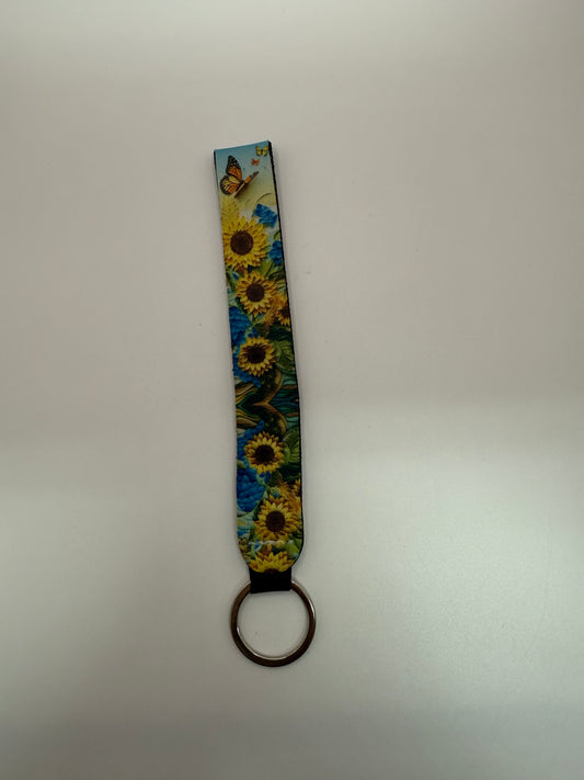 Sunflower butterfly wristlet